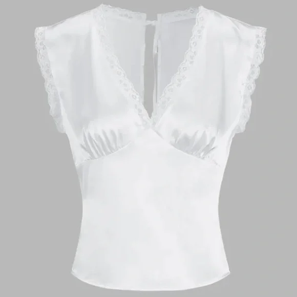 NWT lace trim satin skirt set by Commense in size XS - Picture 7 of 16